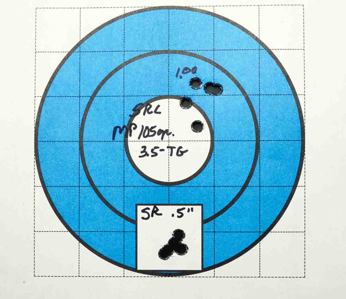 Mike’s standard load from here on will be the MP Molds’ 105-grain RN/FP over 3.5 grains of Hodgdon Titegroup.